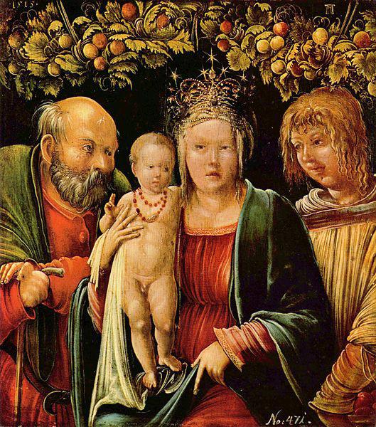Albrecht Altdorfer Heilige Familie mit einem Engel oil painting image